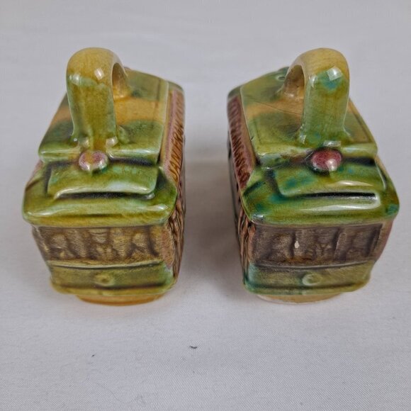 San Francisco Trolley Cars Salt & Pepper Shaker Set Ceramic Vintage - Picture 3 of 12